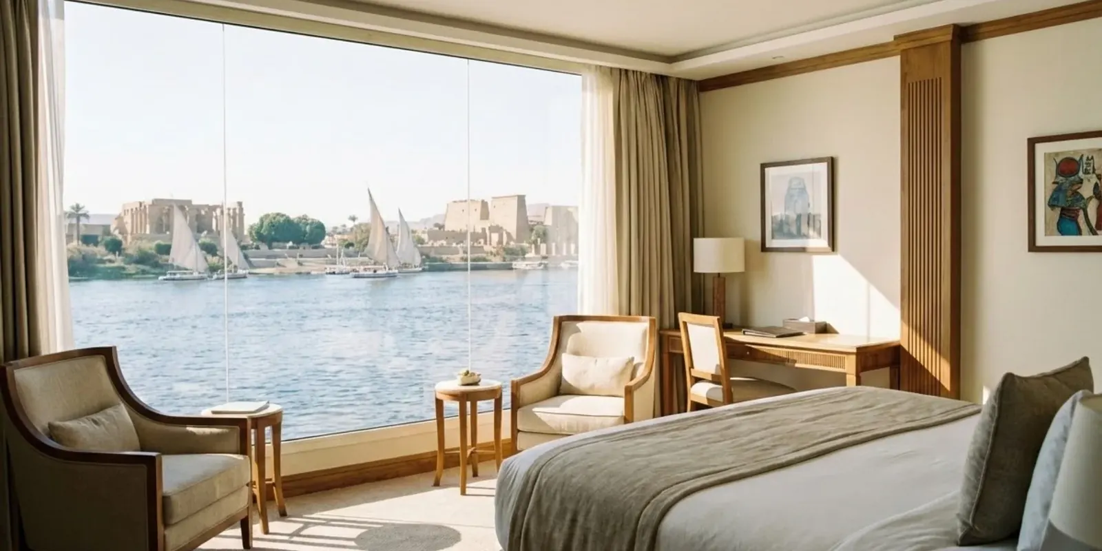 Wat is het verschil tussen een standaardhut en een suite bij een Nijlcruise?